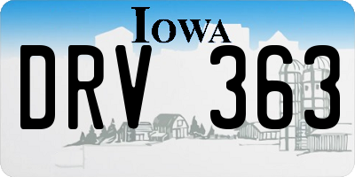 IA license plate DRV363