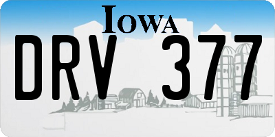 IA license plate DRV377