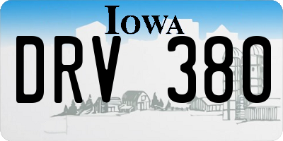 IA license plate DRV380