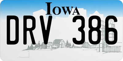 IA license plate DRV386
