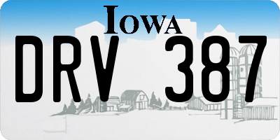 IA license plate DRV387