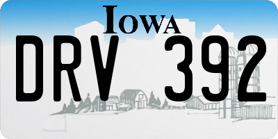 IA license plate DRV392