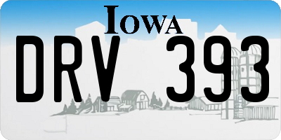 IA license plate DRV393