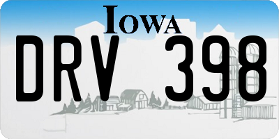 IA license plate DRV398
