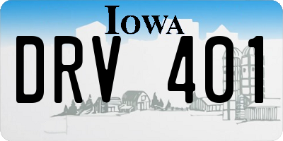 IA license plate DRV401