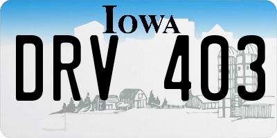 IA license plate DRV403
