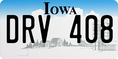 IA license plate DRV408