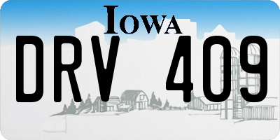 IA license plate DRV409