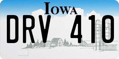 IA license plate DRV410