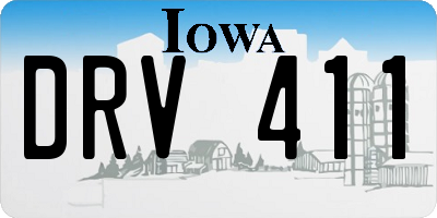 IA license plate DRV411