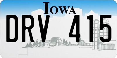 IA license plate DRV415