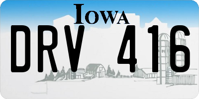 IA license plate DRV416