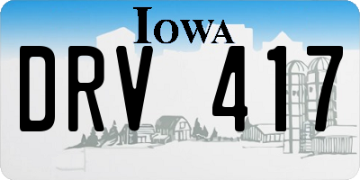 IA license plate DRV417