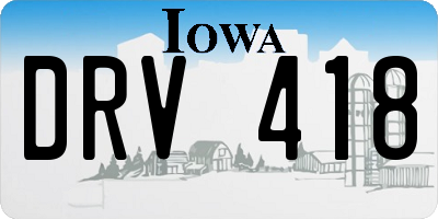 IA license plate DRV418