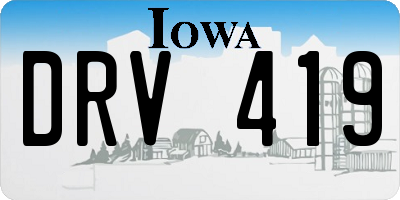 IA license plate DRV419