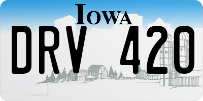 IA license plate DRV420