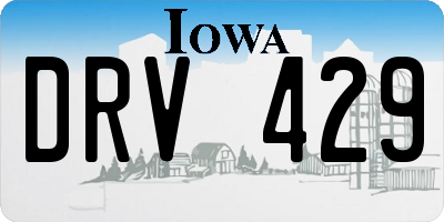 IA license plate DRV429