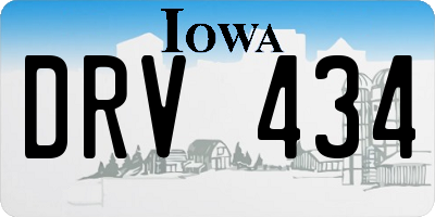 IA license plate DRV434