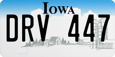 IA license plate DRV447