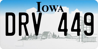 IA license plate DRV449