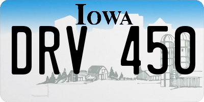 IA license plate DRV450