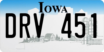IA license plate DRV451