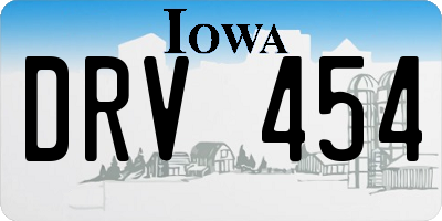 IA license plate DRV454