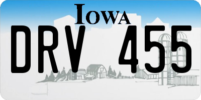 IA license plate DRV455