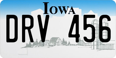 IA license plate DRV456