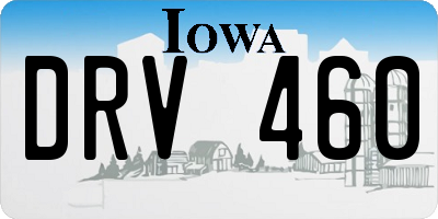IA license plate DRV460
