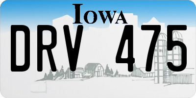IA license plate DRV475