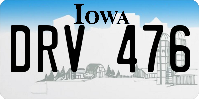 IA license plate DRV476
