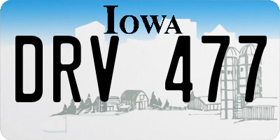 IA license plate DRV477