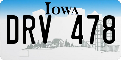 IA license plate DRV478