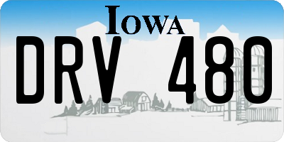 IA license plate DRV480