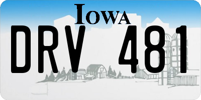 IA license plate DRV481