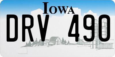 IA license plate DRV490
