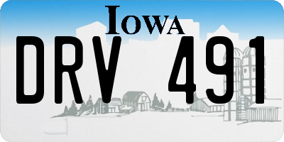 IA license plate DRV491