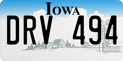 IA license plate DRV494