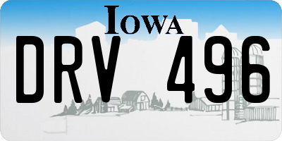 IA license plate DRV496