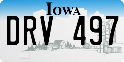 IA license plate DRV497