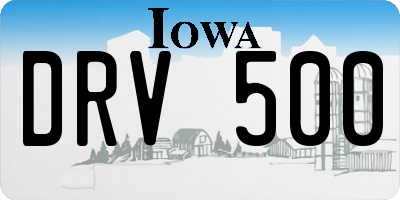 IA license plate DRV500