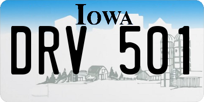 IA license plate DRV501