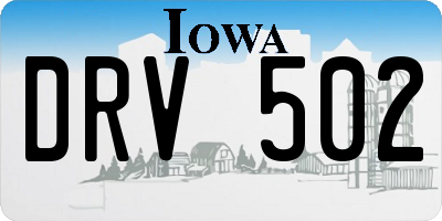 IA license plate DRV502