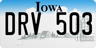 IA license plate DRV503