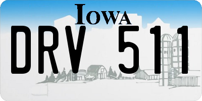 IA license plate DRV511
