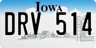 IA license plate DRV514