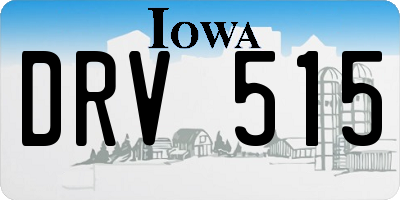 IA license plate DRV515