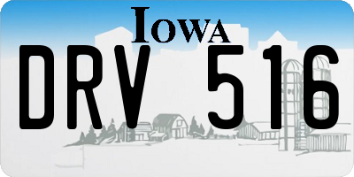 IA license plate DRV516