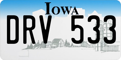 IA license plate DRV533
